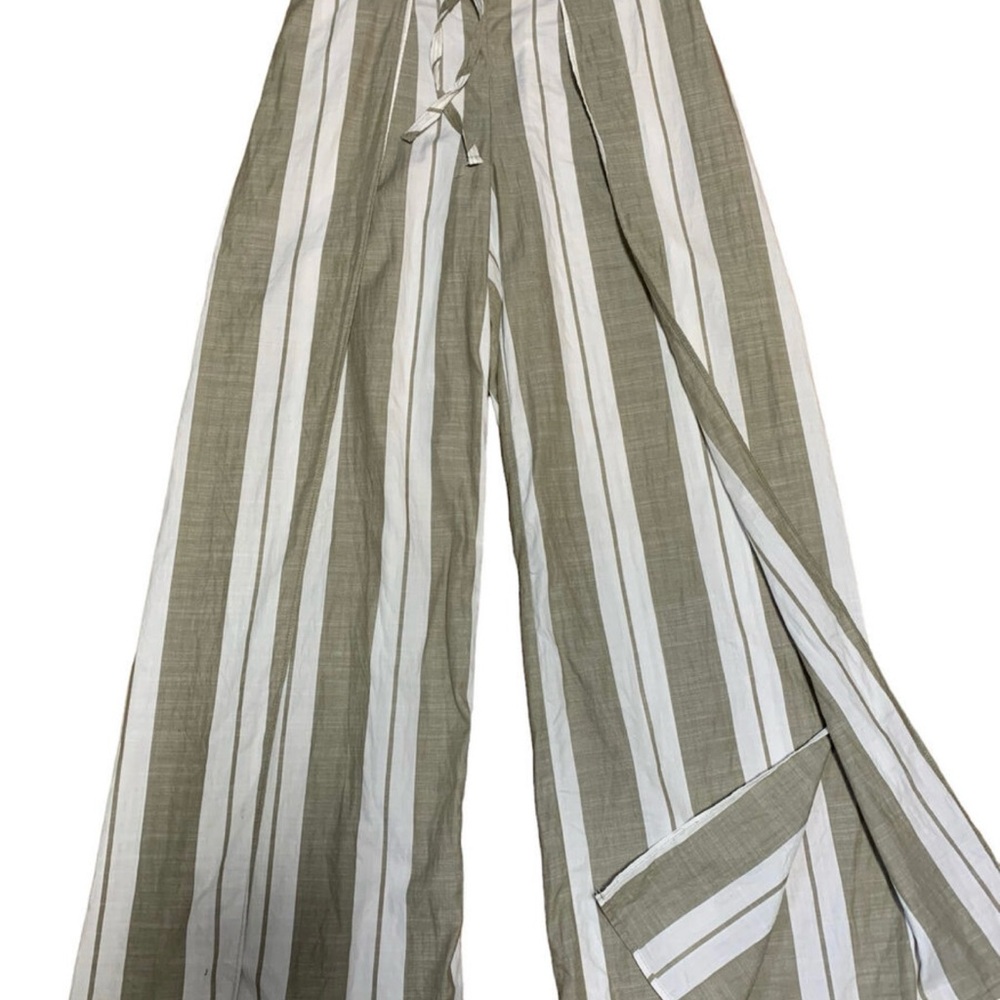 Express Beige and White Striped Pants